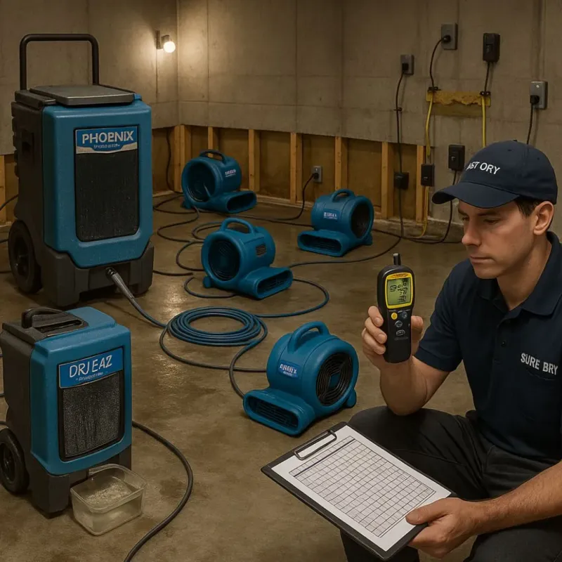 Structural Drying and Dehumidification process in Saint Croix Falls, WI